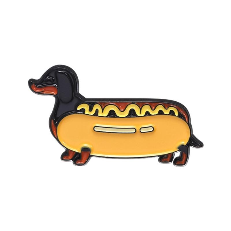 Fun And Elegant Food Themed Brooch Featuring Hamburger And Hot Dog Designs Portable Accessory for Daily Casual Wear