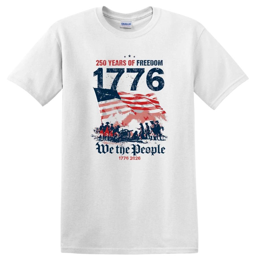 We The People 1776 T Shirt 250 Years Freedom Flag Cannon Patriot Retro USA Tee S