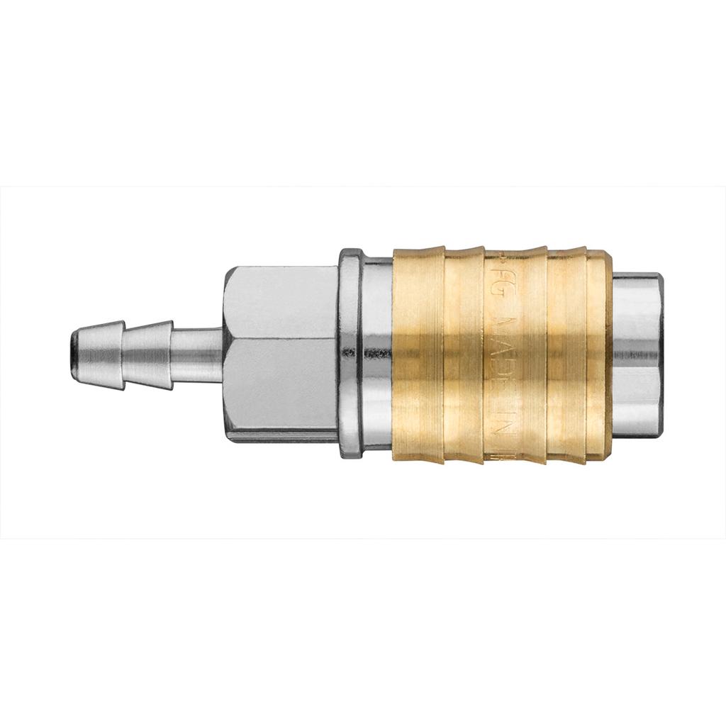 Quick connector for compressor with 6 mm hose outlet