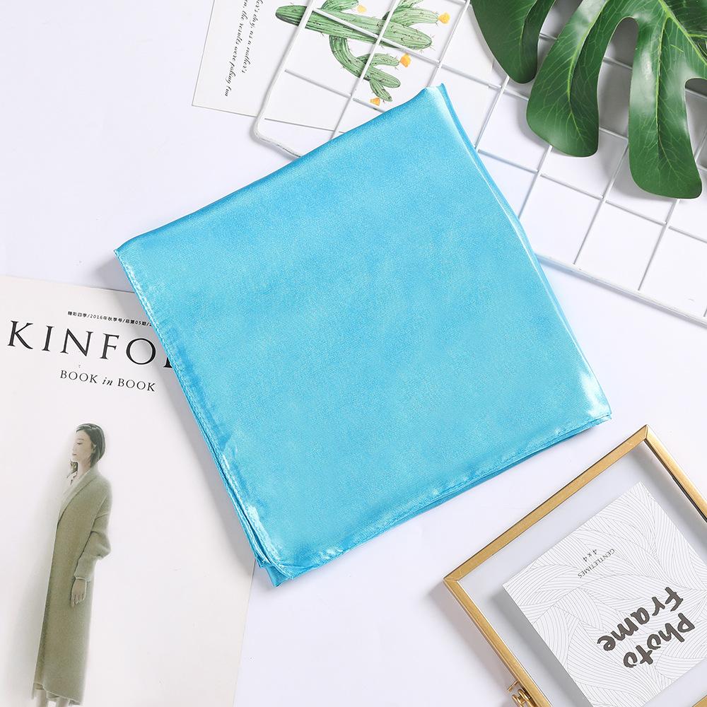 Solid Color Silk Scarf 90Cm Satin Satin Square Scarf Women'S Candy Color Printed Silk Scarf Wedding Gift