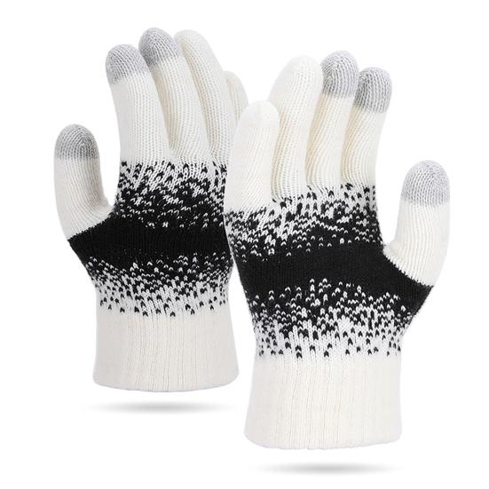 Warm Touchscreen Gloves Men Women Winter Knitted Gloves Full Finger Thickened Fleece Lined Gloves for Driving Skiing Daily Outings