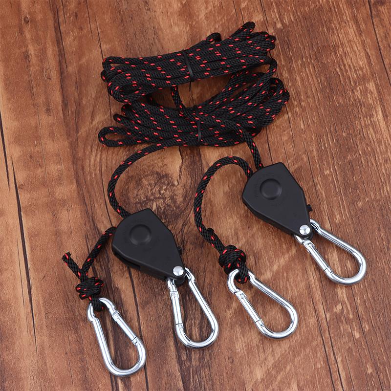 2/1Pcs Camping Tent Adjustable Rope Fastener Fixed Buckle Pulley Tensioner Ratchet Hangers Lights Lifting Awning Wind Rope