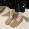 Flat-bottomed Doudou single shoes women's 2025 spring and summer new matte leather non-slip size 41 casual soft-soled single shoes women's one pedal
