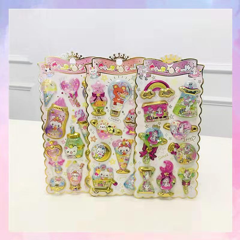 Rich Peach 3D Puffy Sticker Set 3-Piece Smartphone DIY Craft Decorative