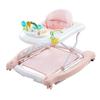 5-in-1 Baby Walker, Folding Baby Activity Center On Wheels, Height Adjustable Rocker Bouncer Walker with Comfortable High-Back Seat, Anti-Rollover