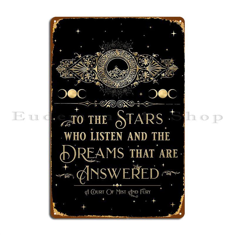

Звездам, которые слушают, и мечтам, на которые отвечают Металлическая табличка Стена Пещера Дом Кухня Принт Клуб Жестяная табличка Постер 20x30cm（7.8x11.8inch）