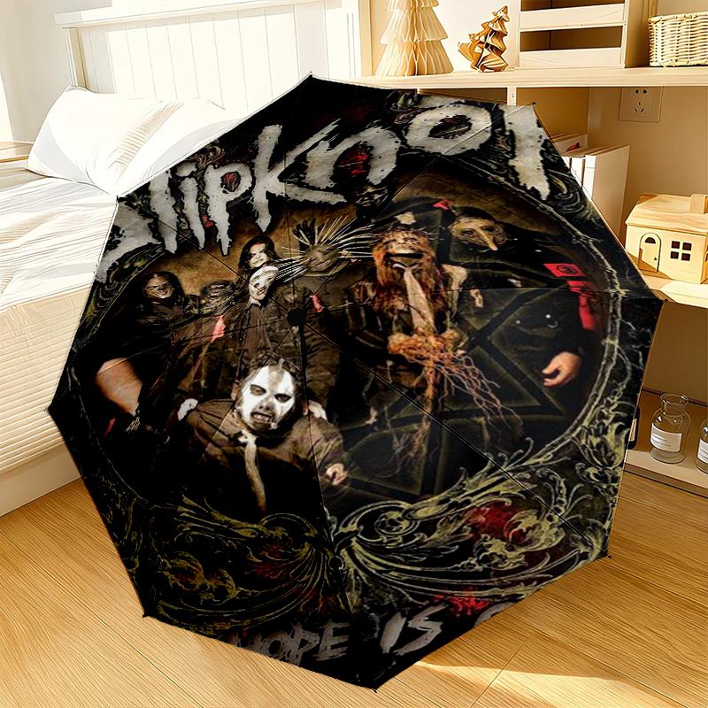 Rock Metal Music Band Collage Umbrella 8-Frame for Travel, Camping, Casual Lightweight Portable Umbrella, Essential for Every Family Holidays Gift