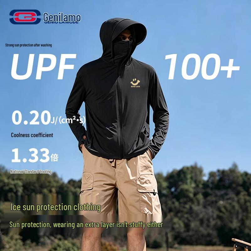 GENIOLAMODE Men s UPF100+ Sun Protection Hoodie L