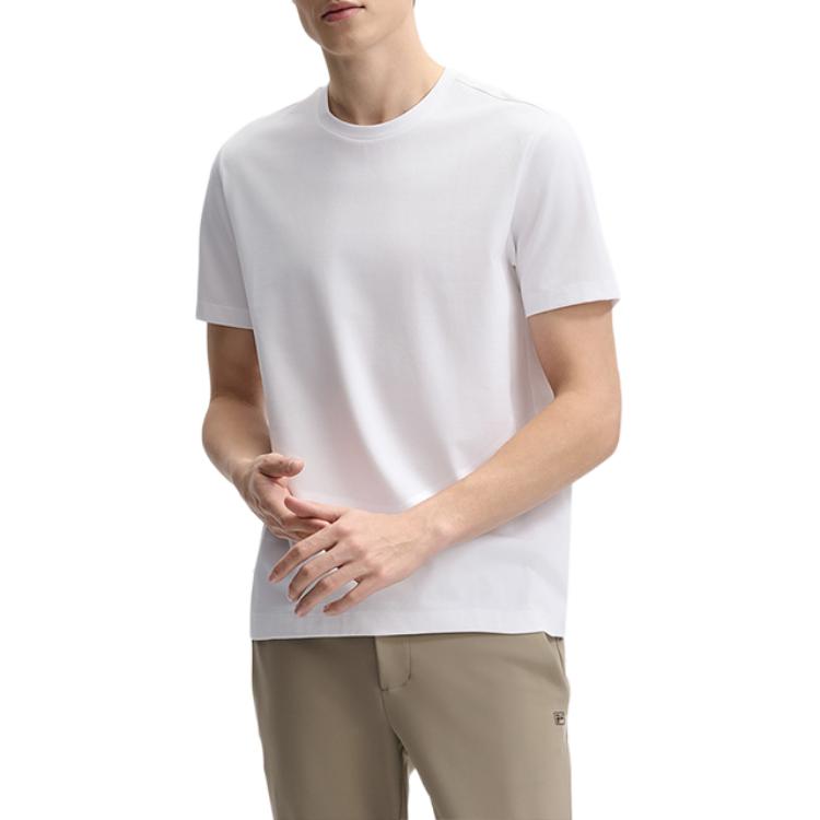 Fila White Soft Master Fashion Versatile Simple Comfortable Casual Short Sleeve T-Shirt Men T-Shirts F11M513104F-WT