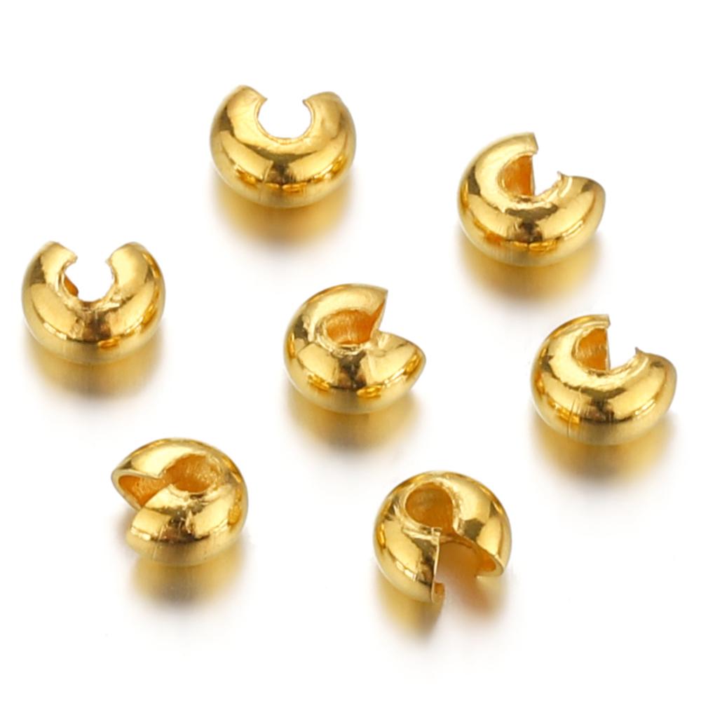 100pcs Open Crimp Beads Covers Crimp End Beads Stopper Spacer Beads for DIY Bracelet Jewelry Making Findings Components Supplies