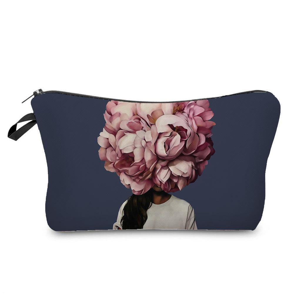 Women Flower Woman Cosmetic Bag Toiletries Organize Travel Storage Case 6761 KTB