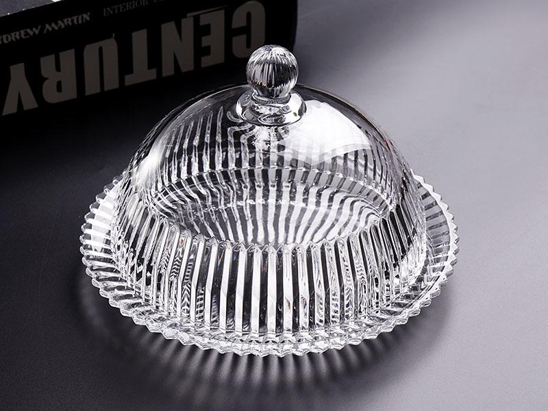 Exquisite Covered Cake Pan, Fruit Dessert Plate with Glass Cover, Table Dust Proof, Afternoon Tea, Heart Display Tray, New