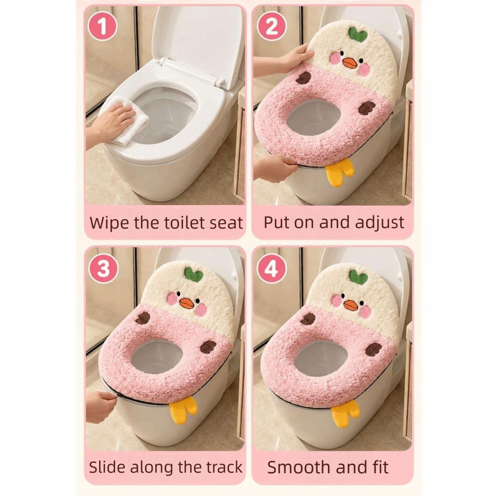 Chicken Shape Backrest Cartoon Chicken Toilet Cushion Thickened Cute Toilet Mat Winter Season