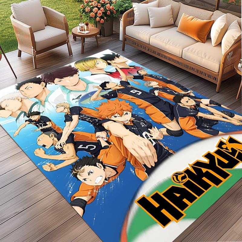 Haikyu Print Rug, Washable Floor Carpet, For Entryway Dorm Laundry Room Office Study, Home Decor Birthday Christmas Gift