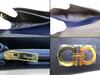 Authentic Salvatore Ferragamo Gancini Navy Blue Leather Gold H/W Flap Long Wallet #b230  Open box