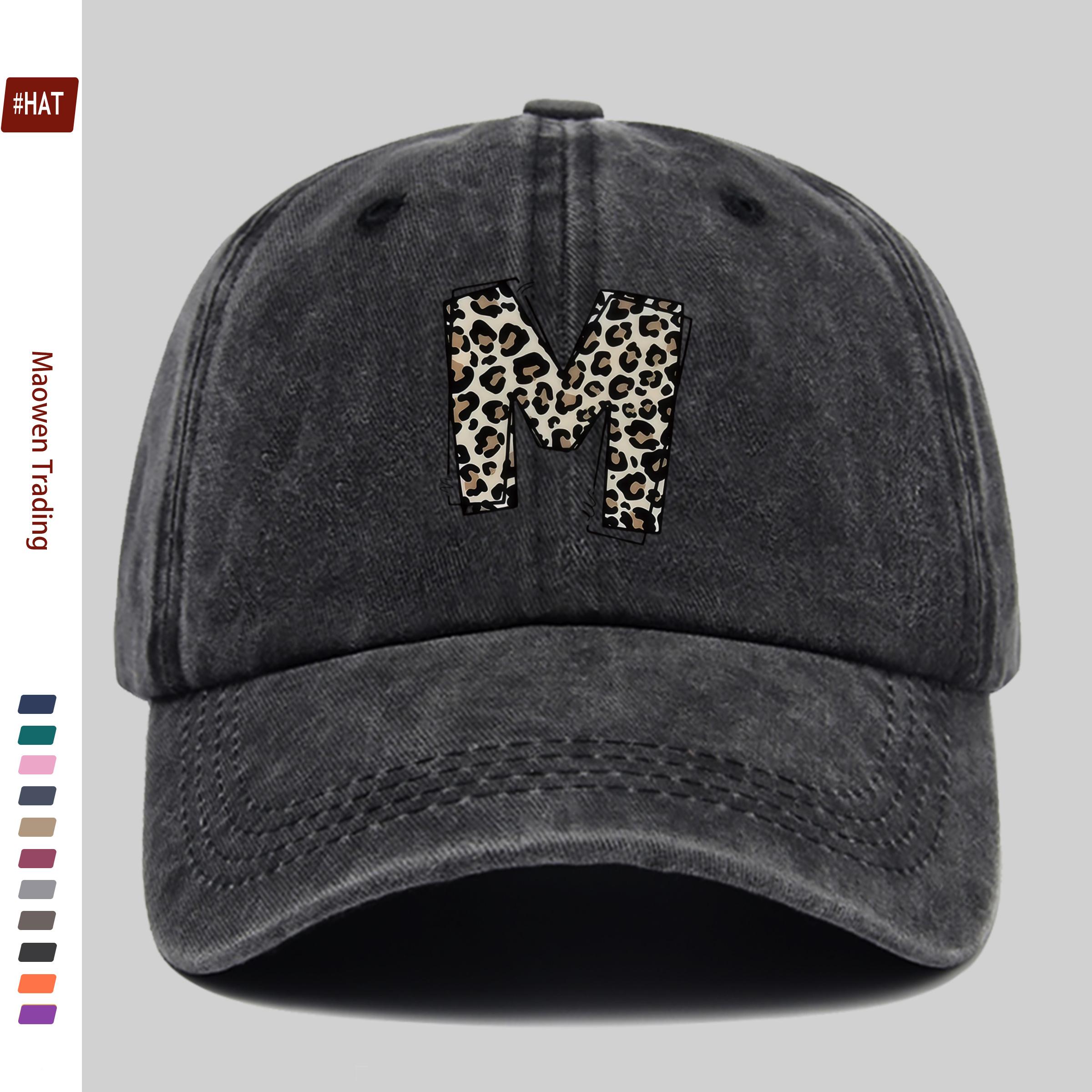 pc Leopard Print Letter M Pattern Printed Baseball Cap Casual Design Decorative Hat Comfortable and Lightweight Headwear A 1pc