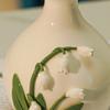 Sink Side Soap Pump Bottle with White Body and Flower Pattern for Bathroom Sink Use, Guest Bath Placement, and Hand Wash Bottle Access