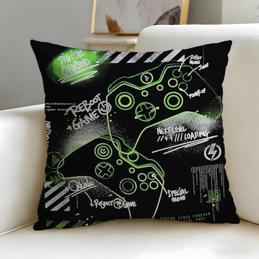 game Colorful Graffiti Game Gamepad Cushion Cover Soft  EasyWash Pillow Case  Versatile for Couch Bed Travel and Office