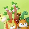 Cartoon Soft Rubber Animal Cake Topper Jungle Party Cake Doll Cake Insert Woodland Animals Dessert Decorations Birthday