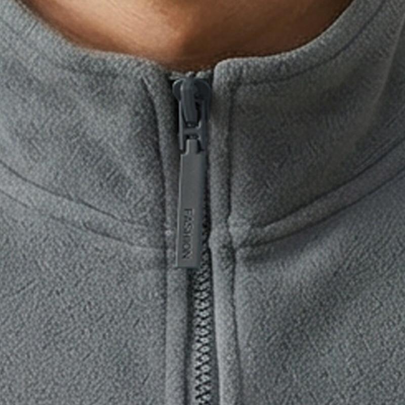 DAISHU Men's Wool Blend Plush Lined Half-Zip Stand Collar Sweatshirt