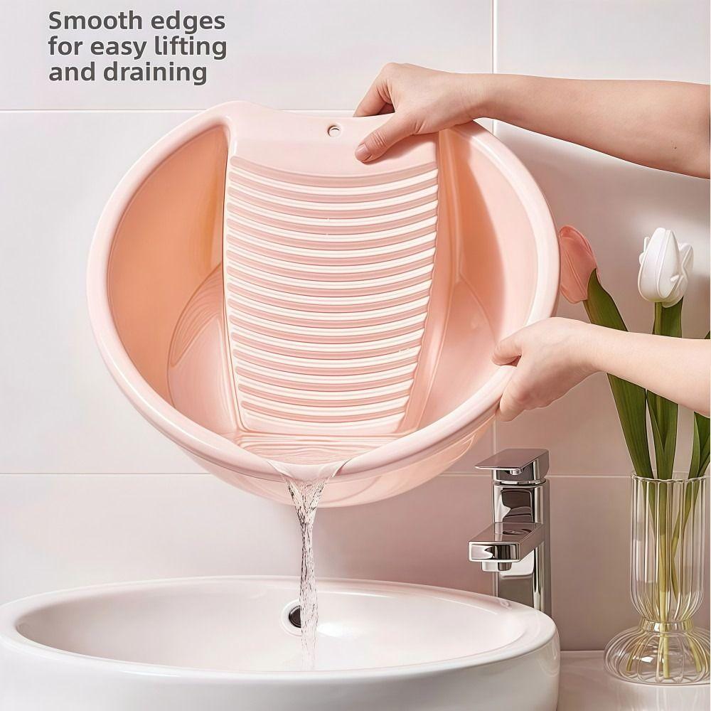 Thickened Washboard Laundry Basin Plastic Laundry Tub  Hand Washing Clothes
