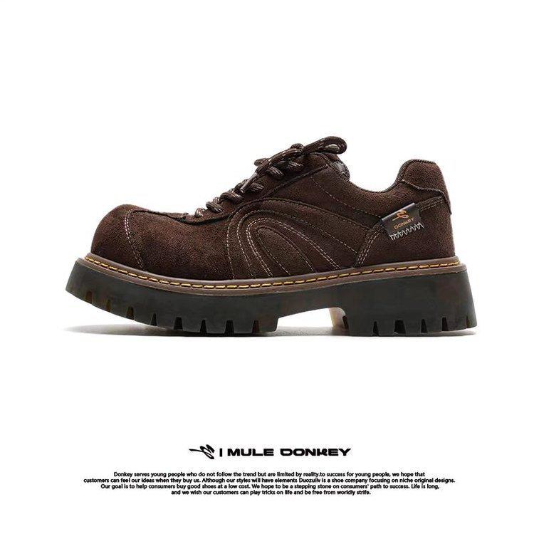 

Retro brown women s 2025 autumn and winter new British commuter derby shoes platform big head shoes small height increase leather shoes 40 темно-коричневого