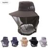 Casual Foldable Bee Mosquito Hat Wide Brim Insect Proof Net Cover Fisherman Hat Face Covering Sun Hat Sun Protection Hat Camping