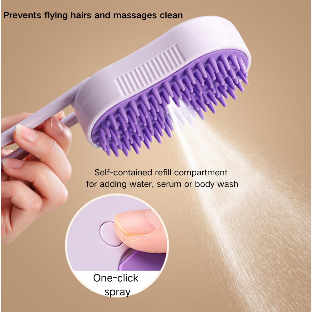 Cat Steam Spray Brush, Pet Massage Shedding Brush, Rechargeable Silicone Steam Hair Brush, Multi-functional Cat & Dog Hair Brush,Cat Hair Steam Brush