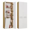 Bathroom Cabinet NEL 1K DD Shelf Column with Laundry Basket ARTISAN OAK / WHITE