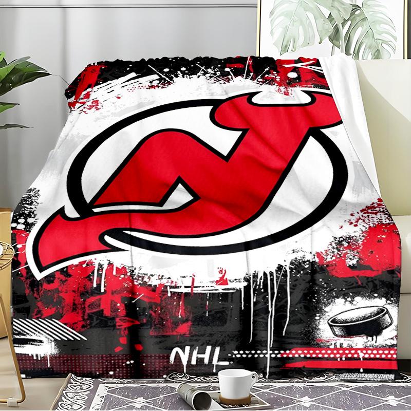 Jersey Devils Logo Blanket Flannel Throw for Sofa, Indoor, Camping, Living Room, Office, Chair, And Bed Soft Birthday Gift