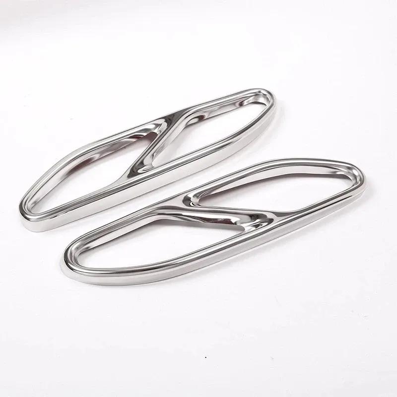 2pcs Car Accessories Exhaust Pipe Tail Cover Trim 304 Stainless Steel For Mercedes Benz S Class W222 2018-