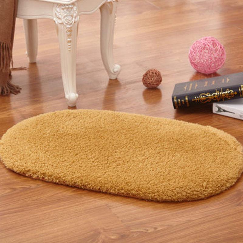 Tapis uni style européen en laine d'agneau pour salon, salle de bain et chambre à coucher