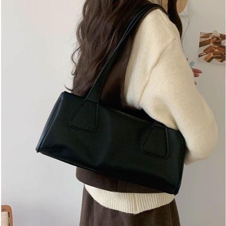 Корейская ретро-сумка-палка для подмышек, универсальная повседневная ручная сумка через плечо чёрный