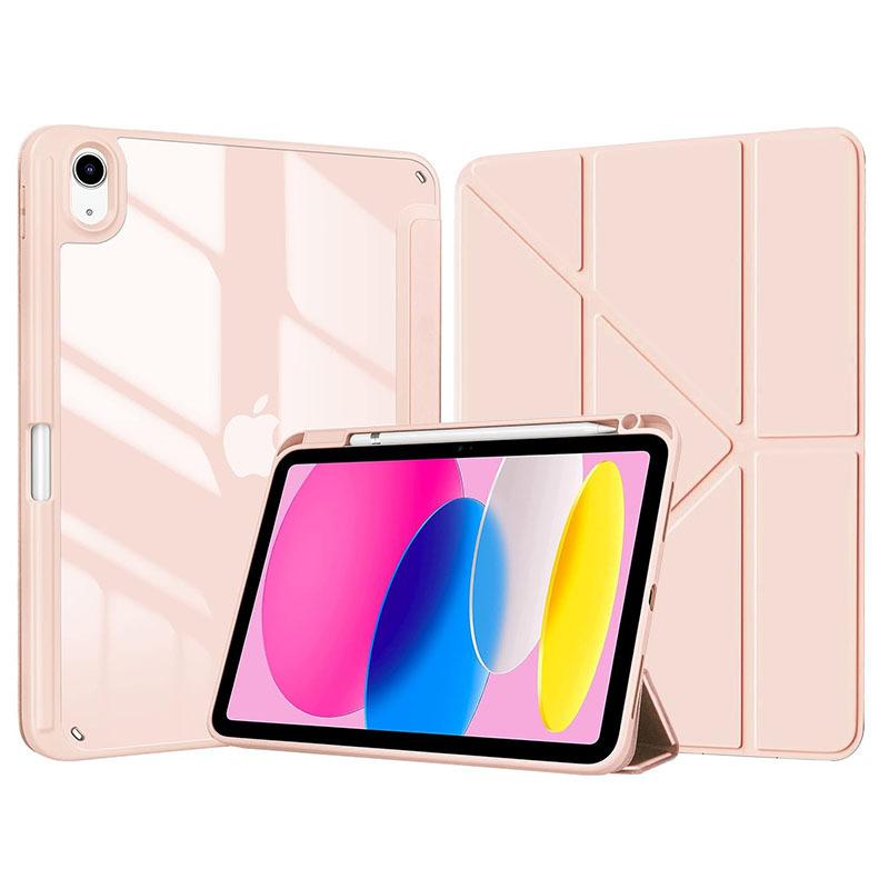 Y-Folding PU Leather Stand Case for IPad A16 11 10 12 Th Generation 11 10.9 Inch 2026 Auto Sleep Smart Clear Pencil Holder Cover