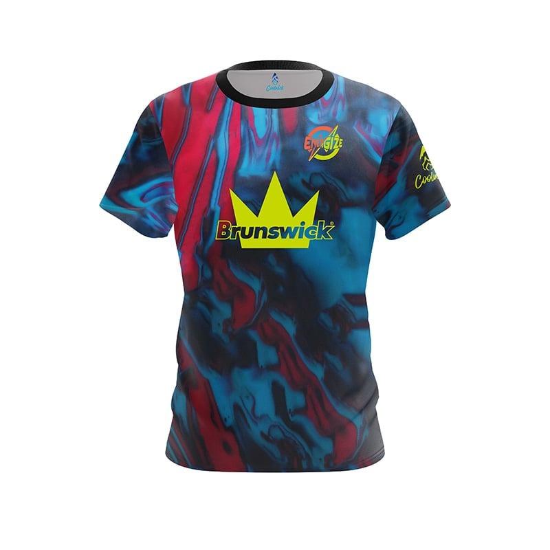 New Men Brunswick Rainbow Confetti Party Bowling Jersey Short Sleeve Performance Sports Tee Casual Streetwear Tops