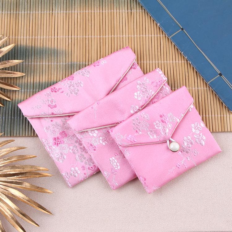Brocade Zipper Jewelry Pouches and Boxes - Cloth Bracelet Bags for Jewelry Packaging