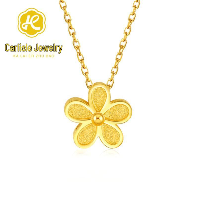 Shuibei 999 Fine Gold Slim Waist Necklace: 3D Hard Gold Women's Pendant Charm, Popular Live Broadcast Hot Seller.