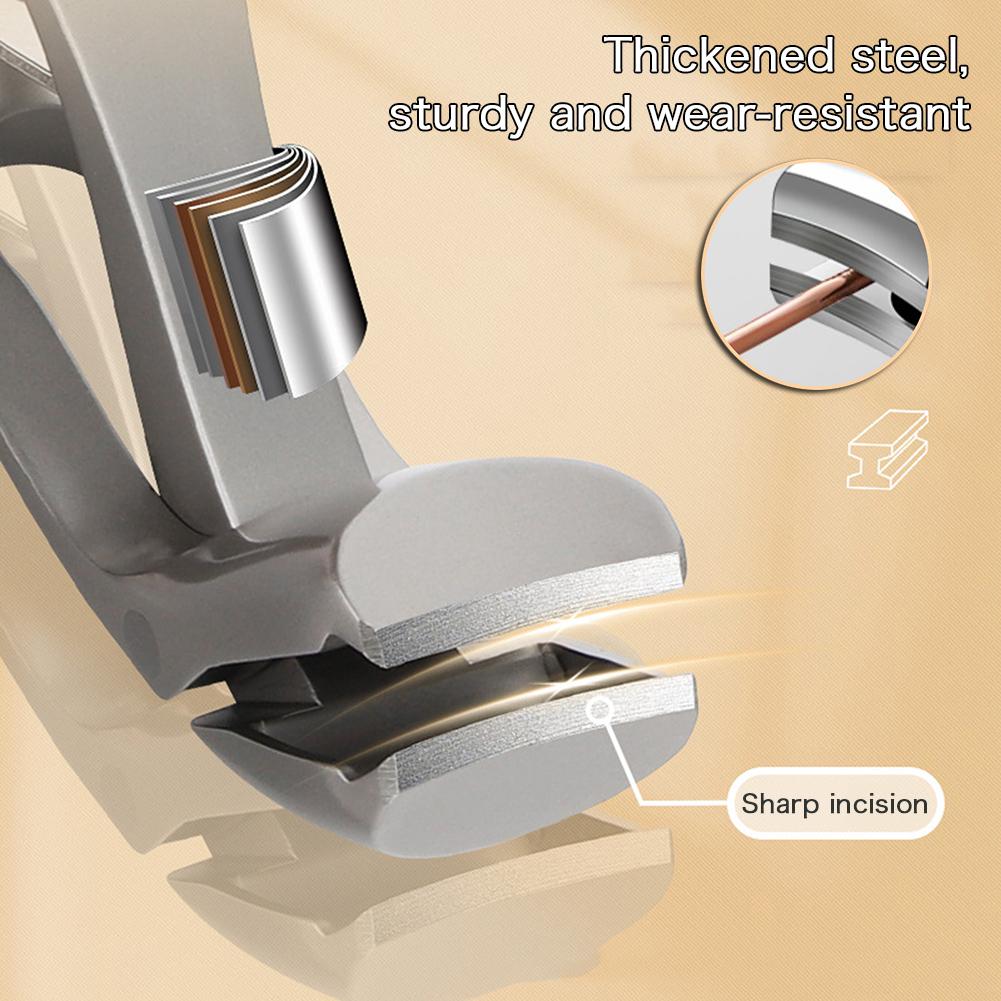 Edelstahl Nagelknipser Professioneller Nagelknipser Weite Maulöffnung Werkzeug zum Schneiden dicker Nägel Spritzwassergeschützter Maniküre-Knipser