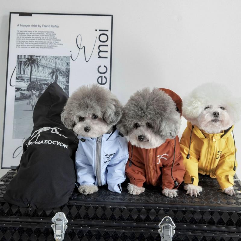 Dog Raincoat Hooded Warm Pet Jacket Cotton Waterproof Two-Leg Design Small To Large Breeds