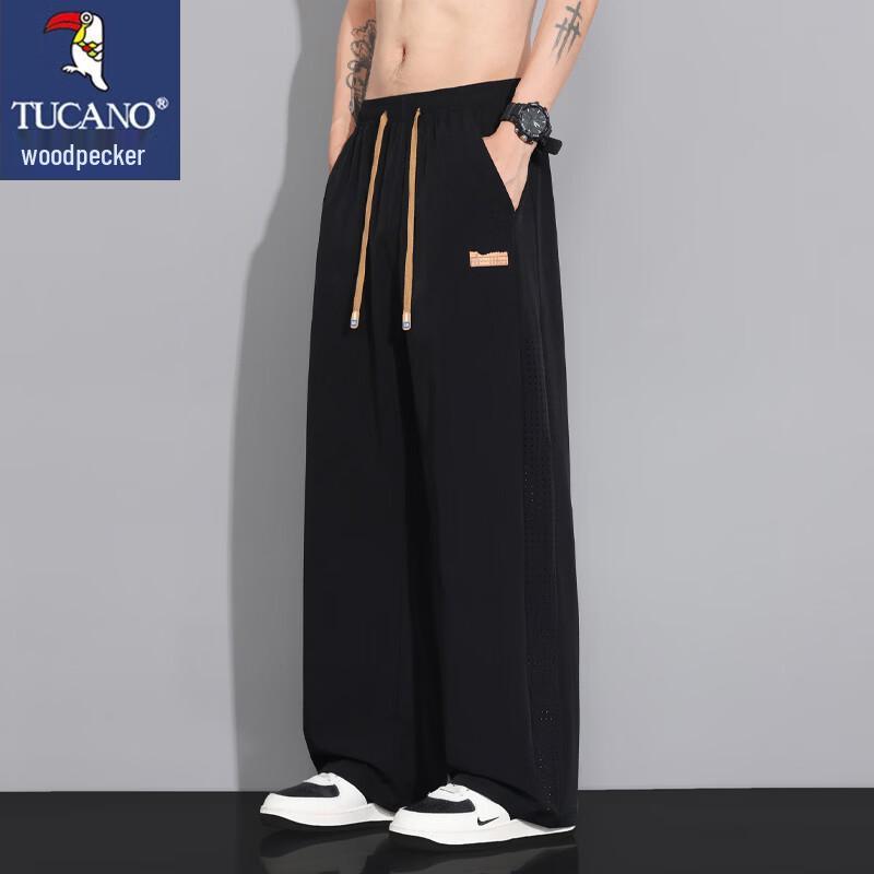 TUCANO Men s Summer Ice-Feel Breathable Loose Straight Leg Casual Pants L