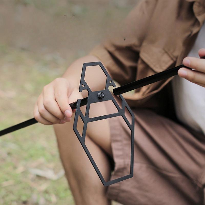 1PC Camping Hanging Rack Desktop Lantern Pole Stand Outdoor Picnic Cutlery Pot Pan Hanger Shelf Stainless Steel Plate Holder