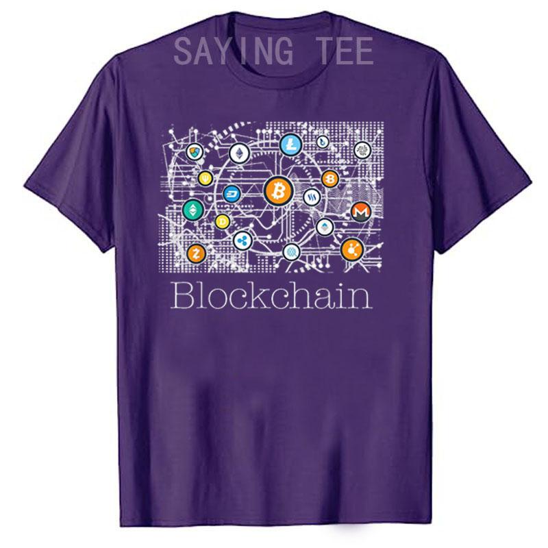 Blockchain Cryptocurrency Tshirt BitCoin Crypto BTC Gift Funny Investor Graphic Tee Tops Unisex Clothing Customized Product Cotton
