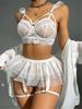 Sexy Undertøy Erotisk Undertøy Sett Gjennomsiktig Porno Blonder Sexy BH Og Truse Strømpebånd Sett Undertøy Sexy Hot Erotisk natttøy