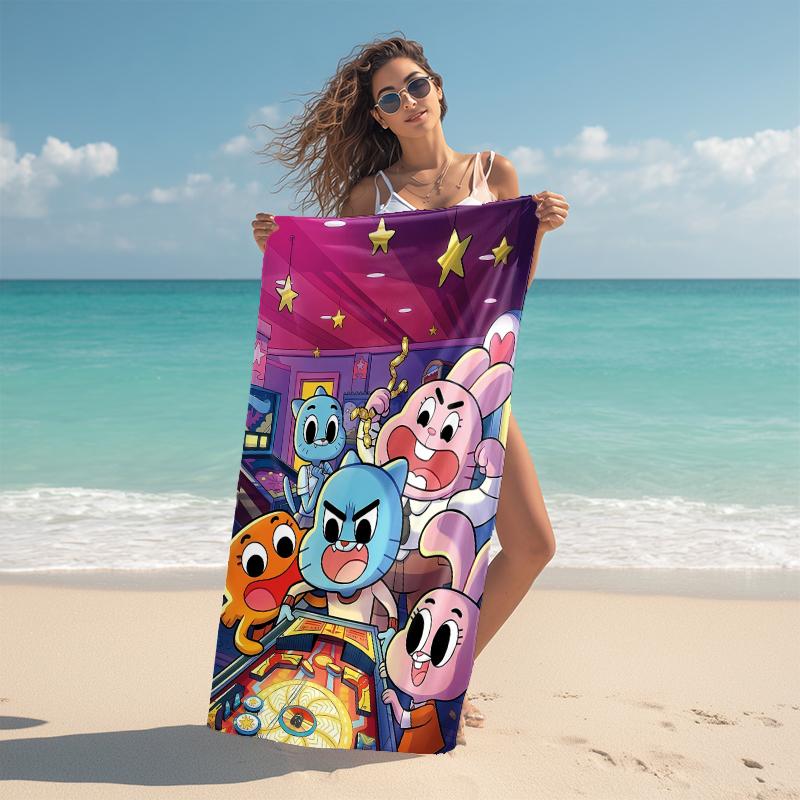 1Pc Bunny Friends Adventure Beach Towel Microfiber Beach Towel Thin Absorbent For Beach Swimming Yoga Bath Sports 0917291