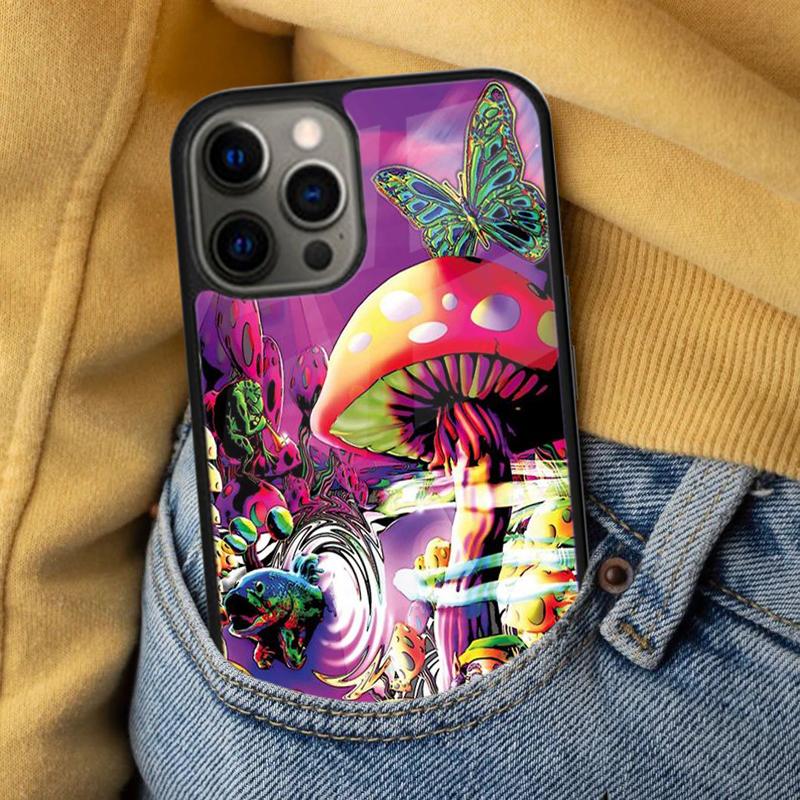 Mushroom Soft Phone Case for iPhone 17 Air 16e Pro max 15 Pro 13 14 Plus 11 12 MagSafe Magnetic Coque