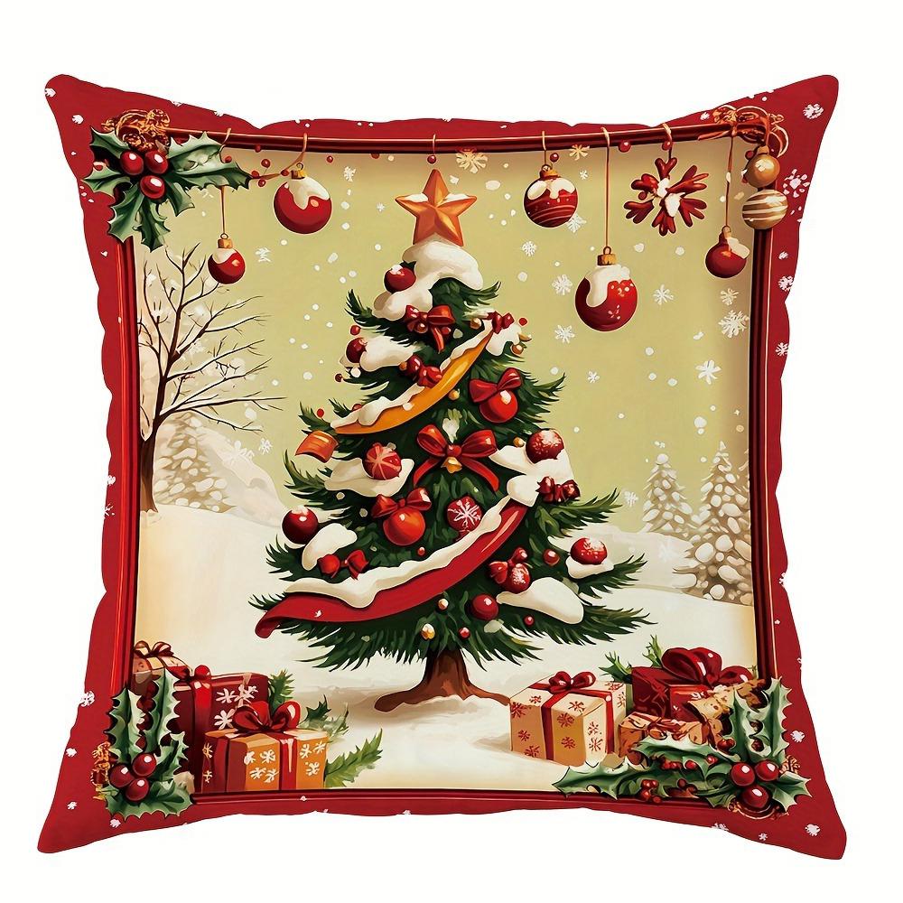 Christmas decoration pillowcase New Year gift Santa Claus Fawn Snowman pattern home room decoration sofa cushion cover