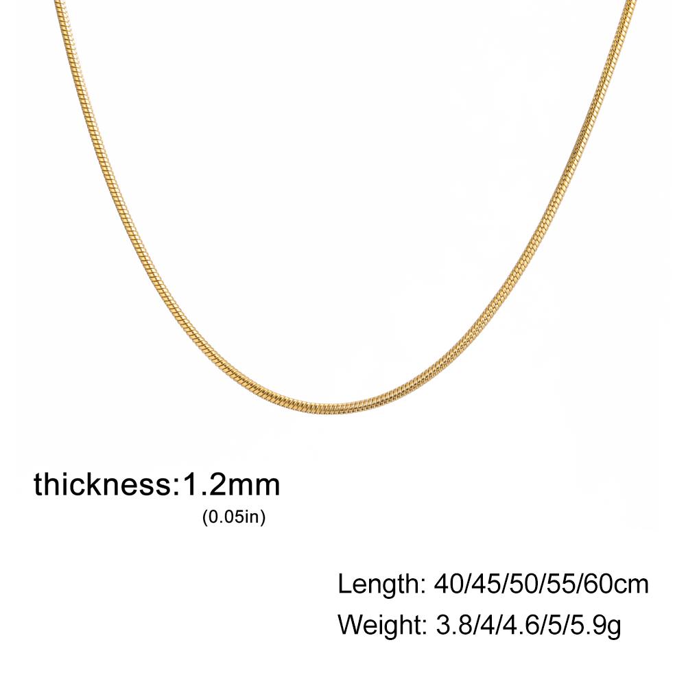 Skyrim – collier chaîne serpent ronde en acier inoxydable, couleur or, pour femmes et hommes,