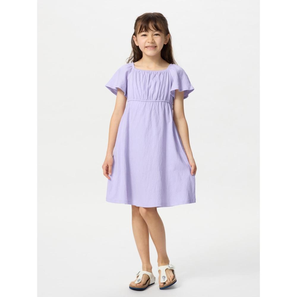 Uniqlo Japan Girls Flare Sleeve Dress Short Sleeve