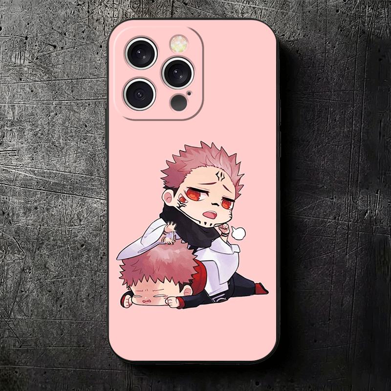 Cartoon Cute JUJUSU Anime Soft Phone Case for iPhone 16 16E 17 Air 15 Pro Max 14 Plus 13 Mini 11 12 7 Black Cover Back Shell