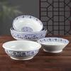 Blue & White Melamine Soup Bowl - Commercial Porcelain Imitation, Large Plastic Basin for Hotels & Restaurants